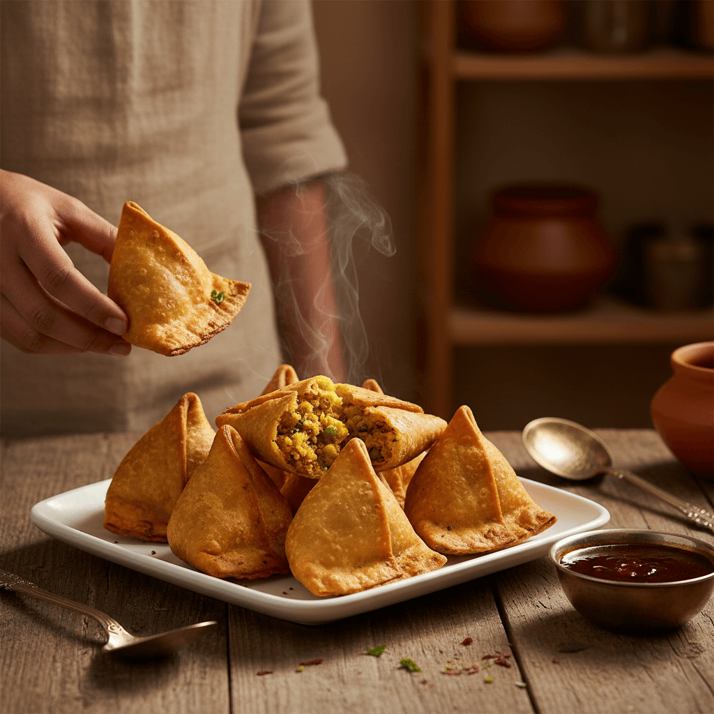 Snacks - Samosa, pakora, and assorted crispy bites