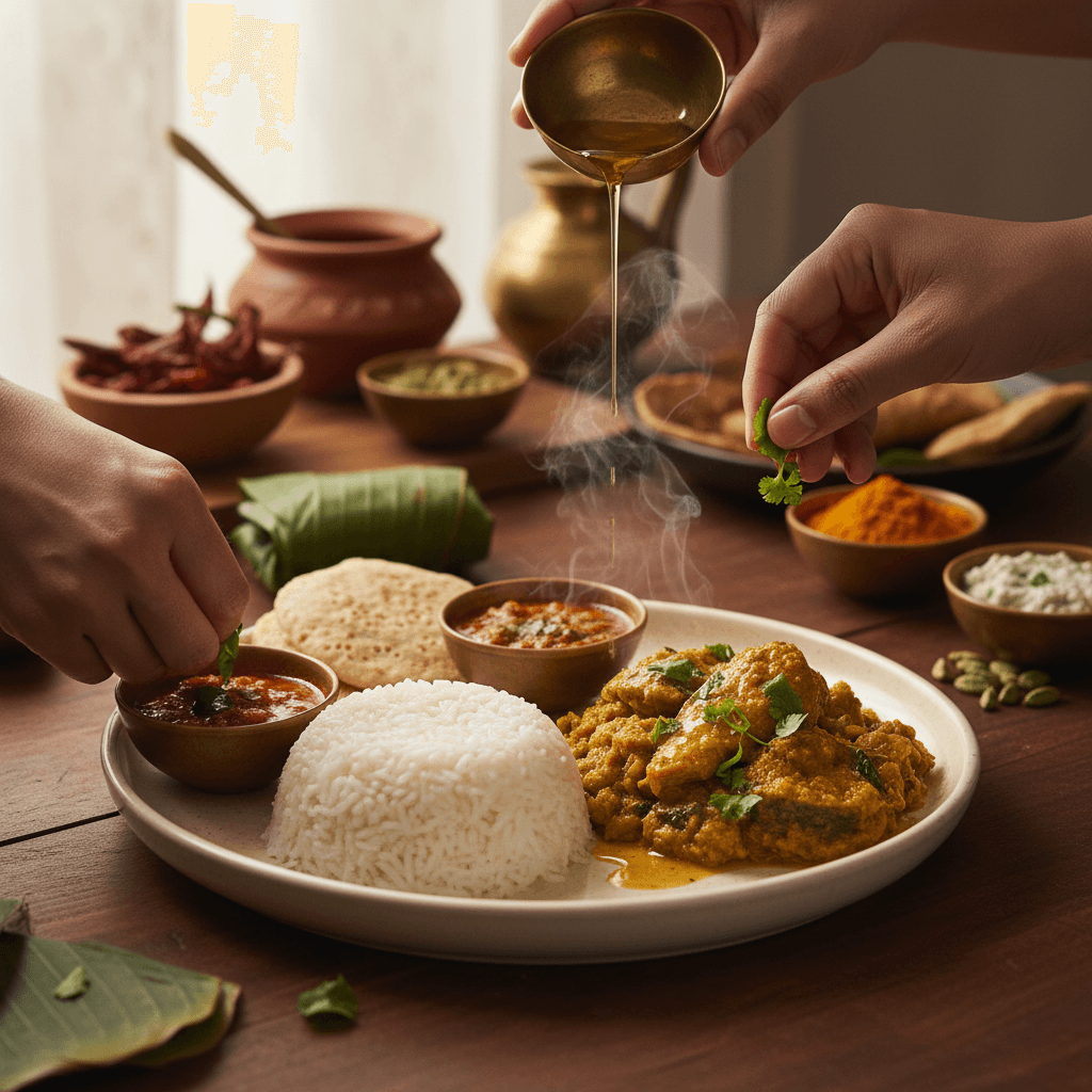 Kerala parotta with chicken curry